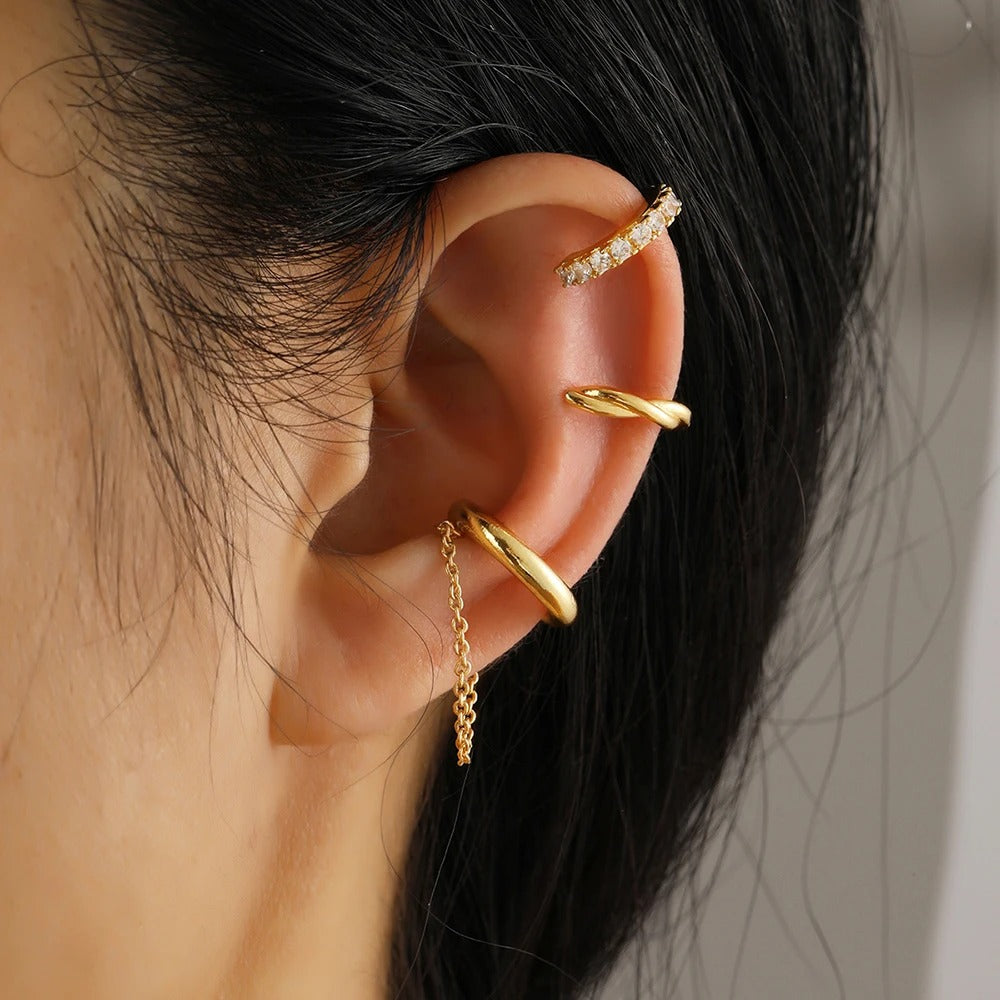 Fashion Jewelry Gold and Silver Color: No Piercing Required