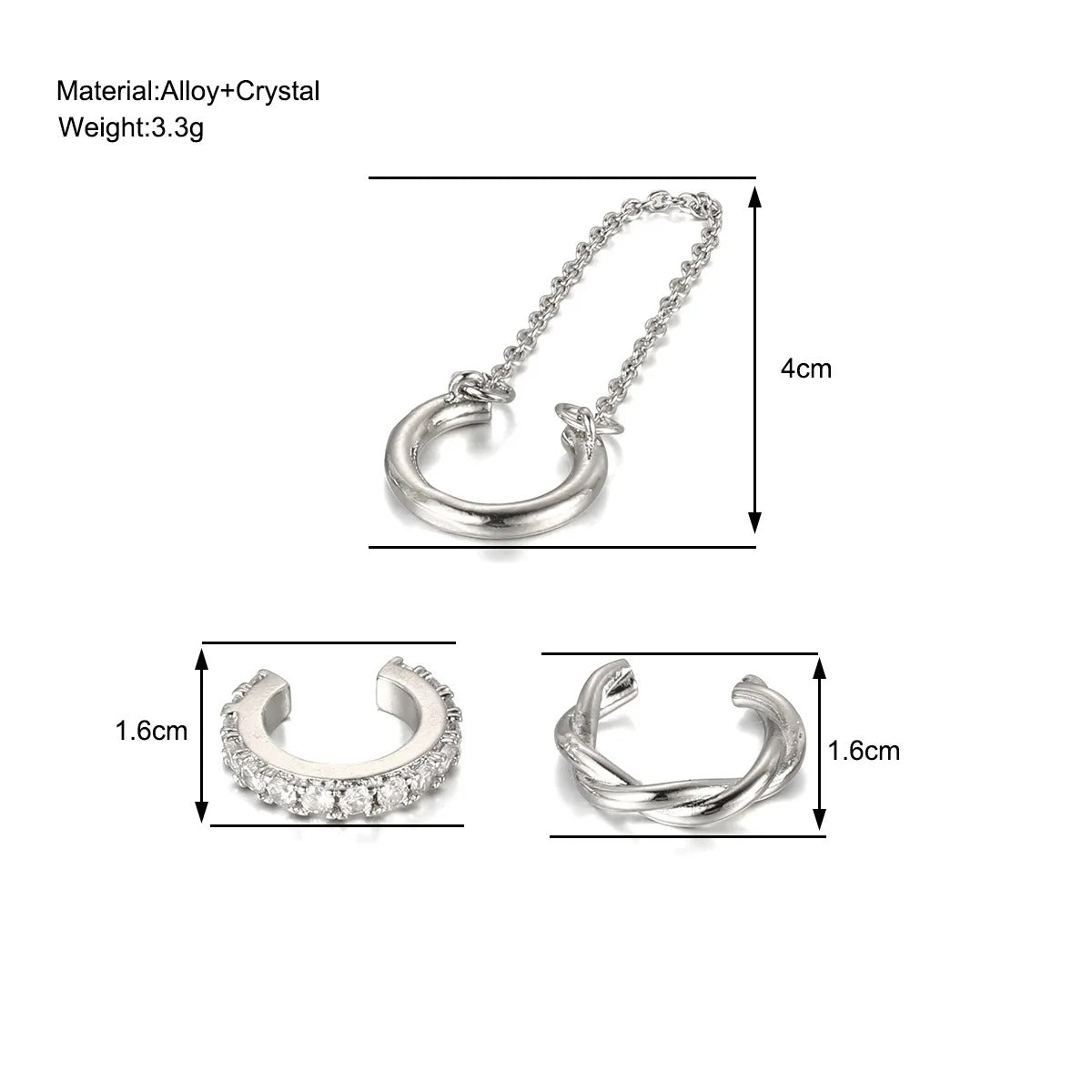 Fashion Jewelry Gold and Silver Color: No Piercing Required