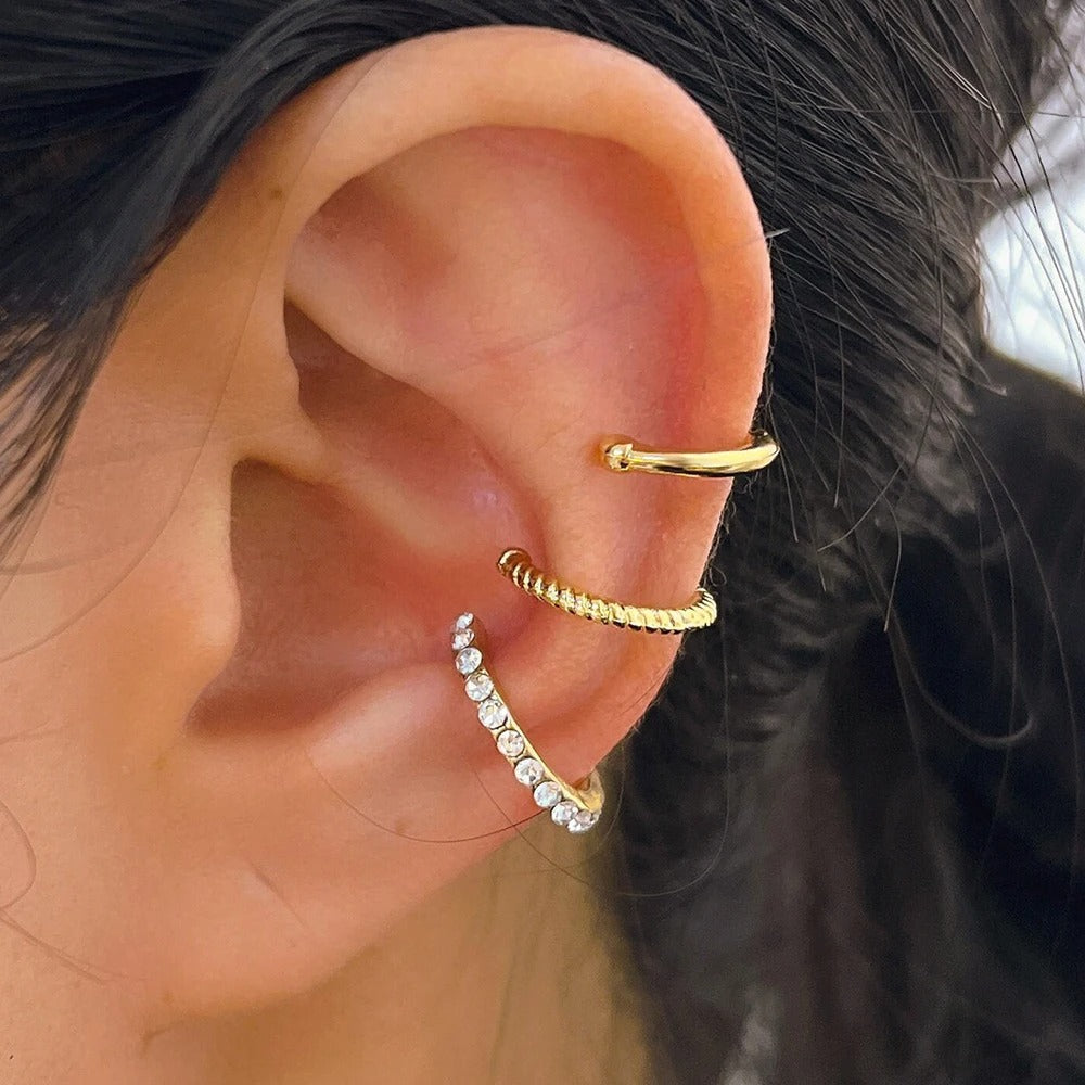 Fashion Jewelry Gold and Silver Color: No Piercing Required